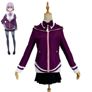 Akane Shinjo Cosplay Costume Purple Hoodie With Bow Tie Anime Role Play Outfit - Product Image 1