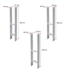 Forma H 91x91x600mm Soporte triangular <span class=keywords><strong>de</strong></span> <span class=keywords><strong>hierro</strong></span> galvanizado Manga <span class=keywords><strong>de</strong></span> tierra Parasol Soporte <span class=keywords><strong>de</strong></span> poste Poste <span class=keywords><strong>de</strong></span> valla Tornillos <span class=keywords><strong>de</strong></span> manga Drive-In - Product Image 2
