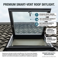 Ventana de Techo Inteligente con Sensor, Impermeable, Eléctrica, Personalizable, para Terraza o Solárium en Villas