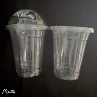 Couvercle plat en forme de dôme, gobelets en plastique jetables, fabriqué en usine chinoise avec couvercle, 12oz, 200 pièces
