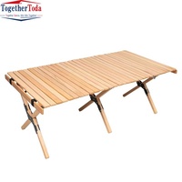 Herstellerangebot: Outdoor-Klapptisch aus Buchenholz, Ei-Roll-Tisch, Picknick-Camping-Kombination, Tragbar