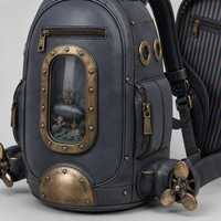 Sac à dos unisexe personnalisé thème marin avec manomètre et hublots, idéal pour étudiants, trajets quotidiens, vacances, costumes, commande en gros
