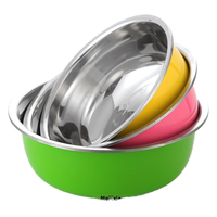 Ensemble de bols colorés de bocal d'assaisonnement à bord inversé en acier inoxydable épaissi du fabricant Yolecen-trois ou cinq pièces