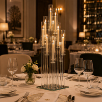 Candélabre en cristal pour mariage à 10 bras, décoration d'intérieur, candélabre en cristal à 5 bras, centre de table de mariage