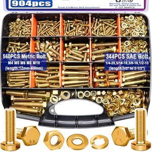 Hex <b>Bolt</b> <b>And</b> <b>Nut</b> Assortment 966Pcs M4 <b>M5</b> M6 M8 Grade 8.8 Metric <b>Bolt</b> Set With Washers For Standard Use - Product Image 4