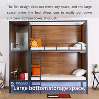 Lit superposé en métal robuste pour adultes - Utilisation scolaire et en dortoir - Design chinois - Mobilier commercial