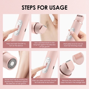 Tondeuse à double tête rechargeable par USB, automatique, pour les aisselles, le visage, les lèvres, les jambes, les mains, mini-tondeuse pour femmes, épilateur - Product Image 6
