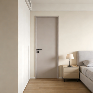 <span class=keywords><strong>Porte</strong></span> intérieure à panneau plat composite, peinture écologique à base d'eau, laquée, minimaliste, insonorisante pour villa, chambre, salle de bain, hôtel - Product Image 2