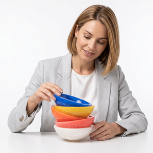 <b>Unique</b> Multi-colour Resin Classic Serving Bowl Salad Server Set Stackable Eco-Friendly Durable Party Tableware for Home - Product Image 1