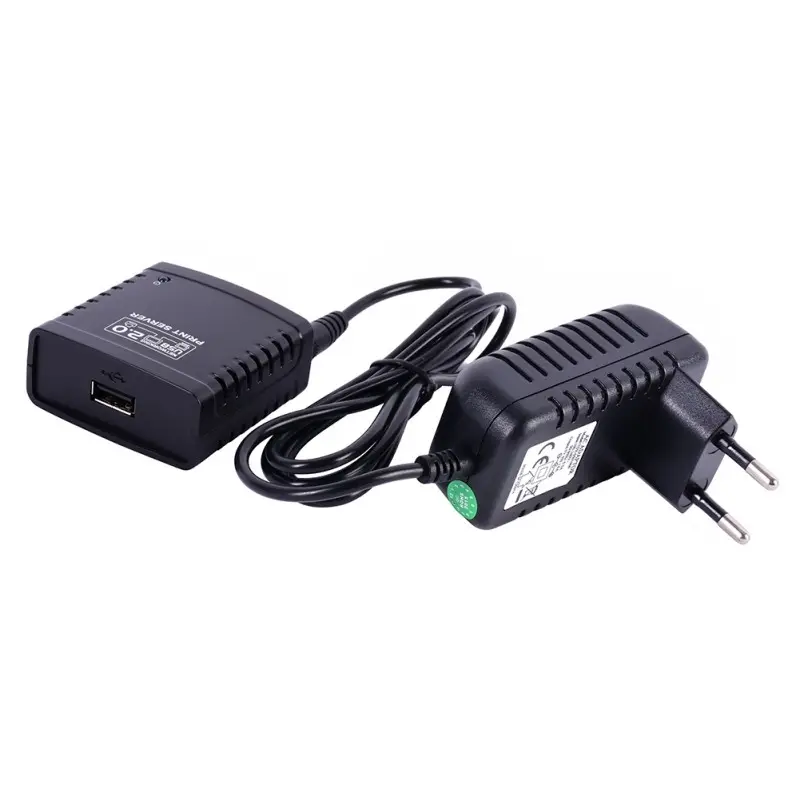 XINGQIU Mni Portable USB 2.0 LRP Print Server Share a LAN Networking Ethernet Hub EU/US Plug Power Adapter