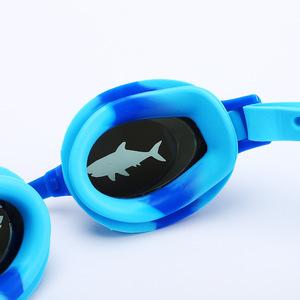 Gafas de natación impermeables con dibujos animados para niños, diseño de tiburón, antivaho de alta definición, Material plástico de Color azul - Product Image 4