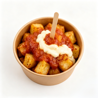 Boîte de frites Patatas Bravas, boîte de frites espagnoles, boîte de tapas, boîte de snacks, boîte de frites frites, emballage jetable pour snacks en gros