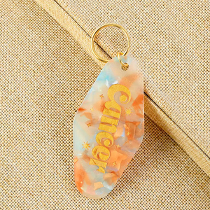 Rõ ràng long lanh motel Keychain tùy chỉnh motel Keychain UV decal nhựa Retro motel Keychain Acrylic Thẻ Hành Lý - Product Image 4