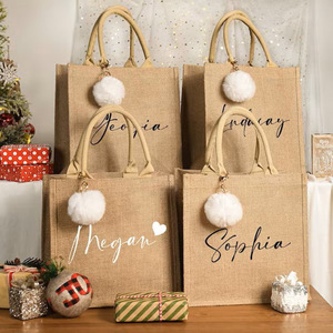 Custom Print Wholesale Exquisite Burlap <strong>Jute</strong> <strong>Bag</strong> <strong>Jute</strong> Shopping <strong>Tote</strong> <strong>Bag</strong> For Wedding Gift - Product Image 2