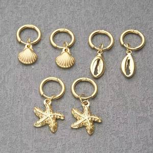 Mode bijoux en acier inoxydable géométrique balancent boucles d'oreilles plaqué or belles boucles d'oreilles pendentif étoile de mer coquillage pour les femmes - Product Image 2