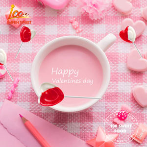 100SWEET FOOD OEM Sucettes aromatisées à la crème <span class=keywords><strong>de</strong></span> fraise <span class=keywords><strong>en</strong></span> <span class=keywords><strong>forme</strong></span> <span class=keywords><strong>de</strong></span> <span class=keywords><strong>coeur</strong></span> <span class=keywords><strong>rouge</strong></span> pour la Saint-Valentin - Product Image 4