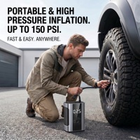 Mini Tire Inflator High Pressure Tire Air Pump Tyre Pump LED Light SOS Mode Smart Shutdown Inflator Pump for Car Motorcycle Bike