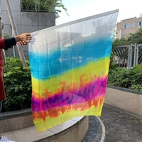 Grands Drapeaux Flex en Soie pour Culte Prophétique Louange Danse Peint à la Main Fluide Ministère Bannière
