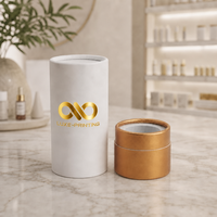 Emballage en tube rond en carton écologique pour les soins de la peau, les parfums, les cadeaux avec logo personnalisé en estampe dorée