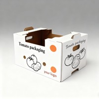 Caja de Frutas Corrugada con Logotipo Personalizado, Caja de Embalaje de Frutas de Cartón de Alta Calidad y Bajo Costo, Caja para Papas con Asa