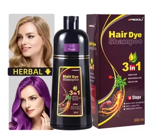 Tinte Capilar Natural Negro Profesional Meidu, Champú para Cubrir Canas con Burbujas de Jengibre y Plantas, 500 ml, 3 en 1, a Base de Hierbas - Product Image 4