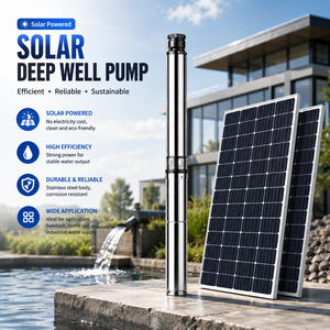 Bomba de Agua Sumergible Solar de 750w y 8 Barras para Pozos Profundos, Bomba de Agua Solar de 80m, Bomba Sumergible Solar DC para Pozos Profundos - Product Image 1
