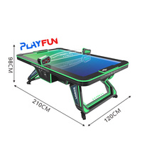 Table de hockey sur air électronique de luxe avec éclairage LED et marqueur numérique pour équipement de divertissement multifonctionnel