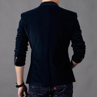 Jaket Kerah Jas Single Breasted Pria, Blazer Bisnis Korduroi Vintage Murah