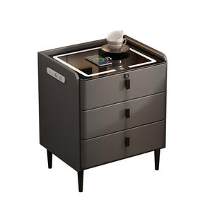 Nachtkastjes Lux Oplaadbare Intelligente Grijze Smart Glass <span class=keywords><strong>2</strong></span> Meubels Lang Nachtkastje Met Draadloze Oplader - Product Image 4