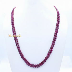 Última colección de cuentas de piedras preciosas de rubí natural collar de 2 capas cabujón collar de piedras preciosas de alta calidad joyería única de moda - Product Image 1