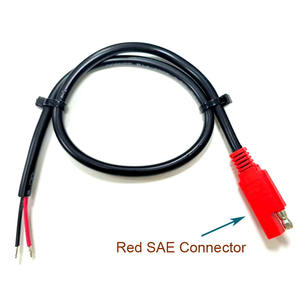 Кабель питания 12В с быстроразъемным 2-контактным разъемом SAE красного цвета для мотоциклетного аккумулятора - Product Image 2