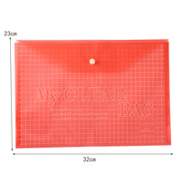 Sac de documents transparent A4 personnalisé Papier de test pour étudiants Stockage de données avec bouton Sac de documents multicolore