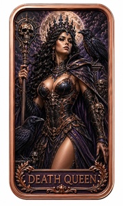 Barres de Cuivre Fin .999 de 1 oz, Série Mythologie Grecque et Nordique, Embossées en 3D, Ensemble de Barres de Déesse pour Collection d'Art Vintage et de Culture Cartographique, Cadeau - Product Image 5