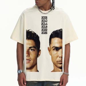 Camiseta de Hombre Personalizada con Retrato del Futbolista <span class=keywords><strong>Cristiano</strong></span> <span class=keywords><strong>Ronaldo</strong></span>, 100% Algodón, Estilo Urbano, Manga Corta, Talla Grande - Product Image 2