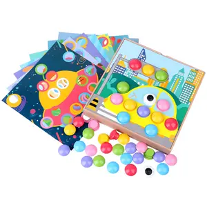 Jouets éducatifs pour enfants d'âge préscolaire pour les enfants apprenant Creative Mosaic board grande particule puzzle champignon jeu d'ongles pour enfant