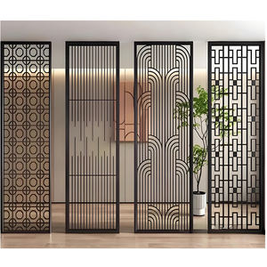 Panneaux de séparation en verre métallique mobiles ovales personnalisés par le fabricant, cadre en acier inoxydable, écran de séparation de pièce - Product Image 1