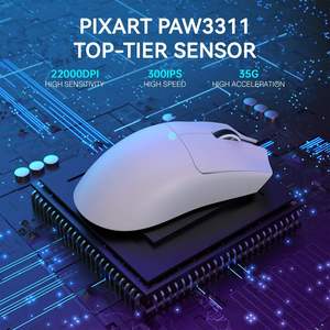 Souris de jeu sans fil ATTACK SHARK X11 avec station de charge, capteur PAW3311, trois modes, ultra-légère 63g, fréquence de polling 8K pour le gaming FPS et l'e-sport - Product Image 5