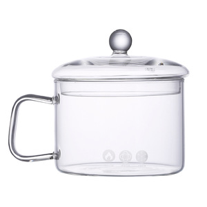Olla de vidrio borosilicato de gran capacidad para cocinar fideos y sopa, apta para microondas, con asa. - Product Image 5