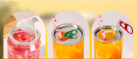 Logo personnalisé impression jus peut pour les entreprises. 250ml 330ml 500ml Bidon de boisson gazeuse en plastique transparent pour animaux de compagnie avec couvercle en aluminium