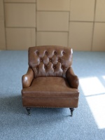 Fauteuil individuel Tiger en cuir véritable ciré à l'huile, style vintage américain, pour salon, villa design, bar à whisky et cigares, café
