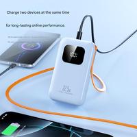 Mini chargeur portable PD22.5W câble d'extension extra long à charge rapide 10000mah batterie externe avec câble rétractable à affichage LED