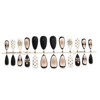 Ongles portables 3D à motifs floraux amovibles, tendance, lot de 24 faux ongles à presser pour doigts, vente en gros