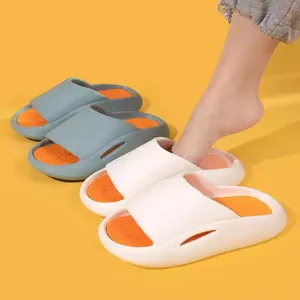 Women Men Slippers 2022 Summer Beach Outdoor Slides Indoor Home Slippers Thick Platform Shoes Fashion Soft Flip Flops