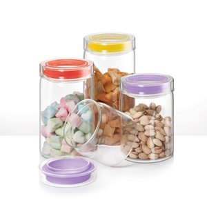 Square Glass Food Storage <b>Jars</b> with Lids Set Perfect for Pasta <b>Cookie</b> Nuts Organize Your Kitchen with Tidy and Clean - Product Image 3