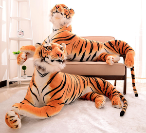 ตุ๊กตาเสือเสมือนจริง,ตุ๊กตาเสือตัวนิ่มขนาด80ซม. 110ซม. 120ซม. จำลองสัตว์เสือขาวขนาดใหญ่ - Product Image 5