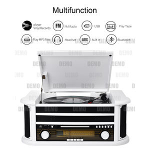 เครื่องเล่นแผ่นเสียงไม้ <span class=keywords><strong>ราคา</strong></span>ส่ง รองรับ USB SD เล่นเทปคาสเซ็ต ซีดี วิทยุ AM FM 3 ระดับความเร็ว พร้อมลำโพงในตัว - Product Image 2