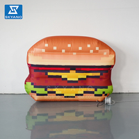 Ballon de modèle de Hamburger gonflable en mosaïque Ballon de modèle de Hamburger gonflable Ballon de modèle de dessin animé alimentaire personnalisé Mascotte