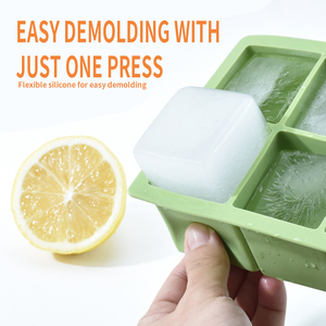 Ledun lớn Silicone <span class=keywords><strong>Ice</strong></span> <span class=keywords><strong>Cube</strong></span> khay sáu-khoang vuông <span class=keywords><strong>Ice</strong></span> <span class=keywords><strong>Cube</strong></span> khuôn Tủ đông khay với nắp thích hợp cho Whiskey bé thực phẩm bpa-miễn phí - Product Image 4