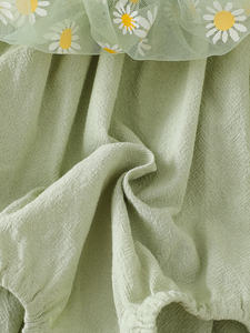 Set di <span class=keywords><strong>Abbigliamento</strong></span> Estivo per Neonata, 2 Pezzi, Tuta a Triangolo con Bretelle, Stampa Floreale, Grazioso Cappello Coordinato, 100% Cotone - Product Image 5