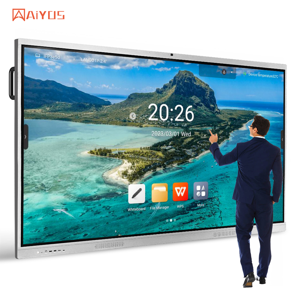 55 65 75 85 98 Pantalla táctil de enseñanza de 100 pulgadas 4K Panel plano interactivo Sala de reuniones Pizarra digital Pizarra inteligente para la escuela